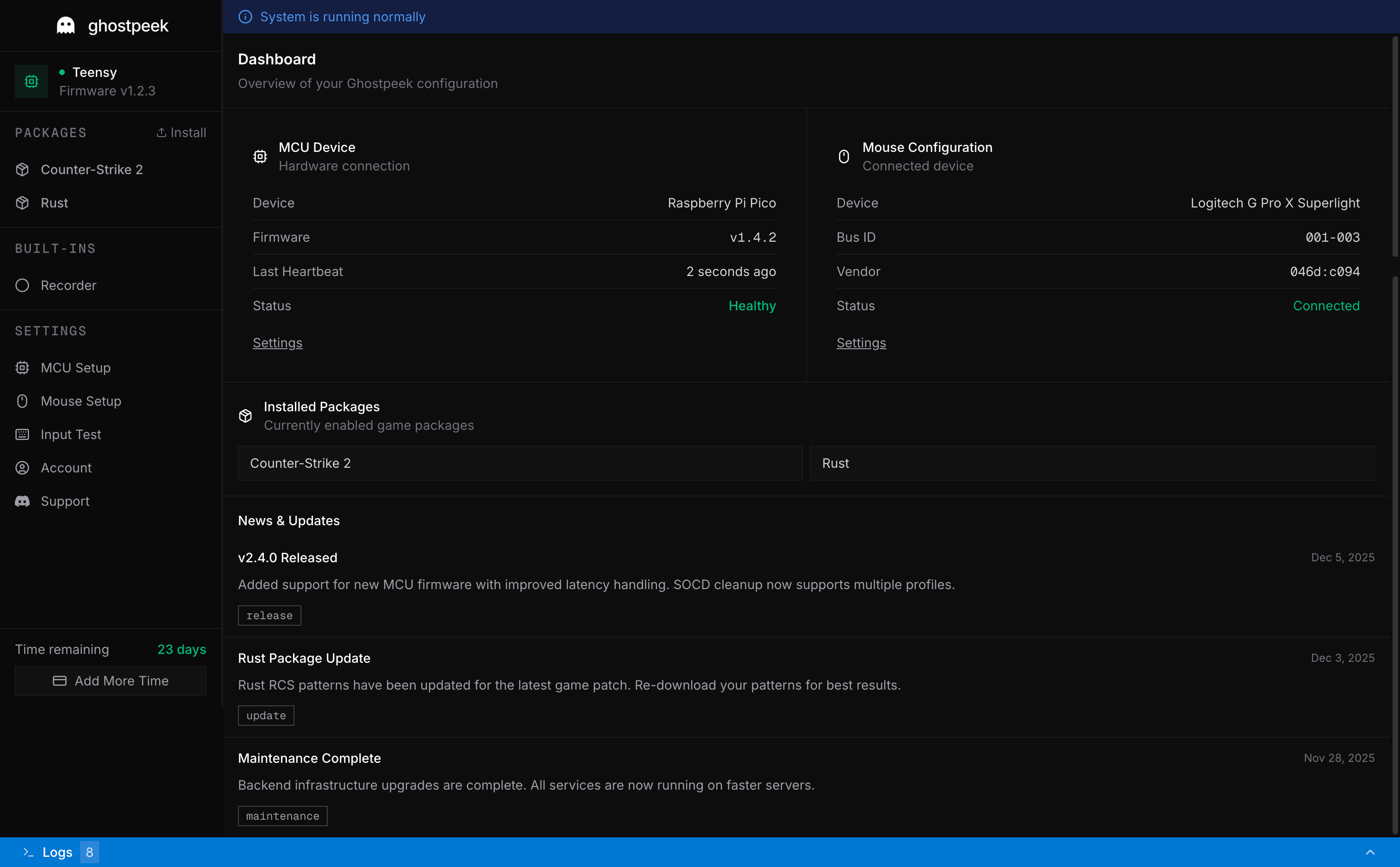 Ghostpeek UI screenshot 1